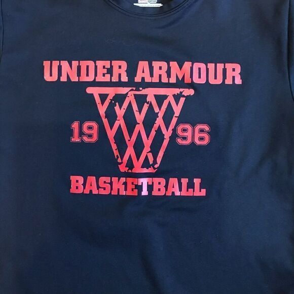 Under Armour heatgear basketball t-shirt youth large YL black - Picture 3 of 6